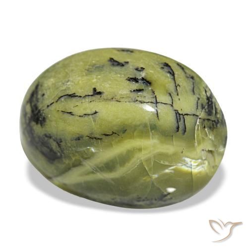 Opala verde natural 5,74ct, corte oval, opaco