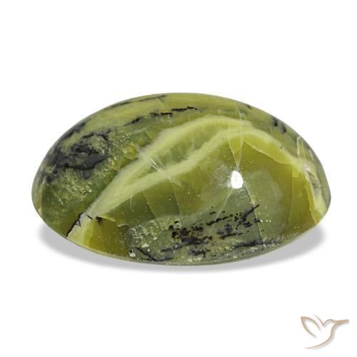 Opala verde natural 5,74ct, corte oval, opaco