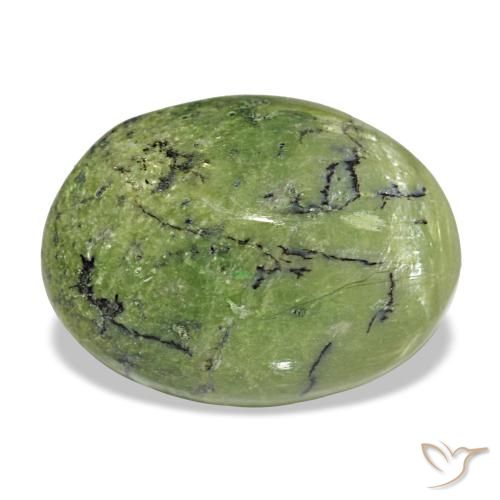 Opala verde natural 5,72ct, corte oval, opaco
