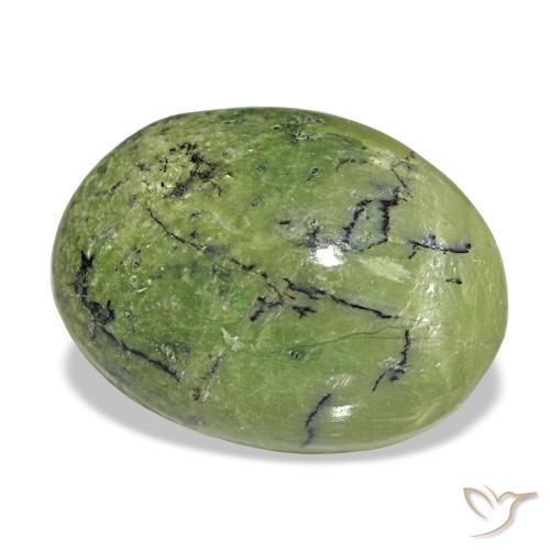 Opala verde natural 5,72ct, corte oval, opaco