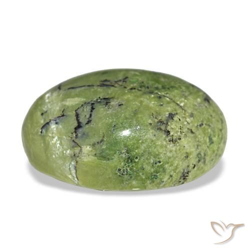 Opala verde natural 5,72ct, corte oval, opaco