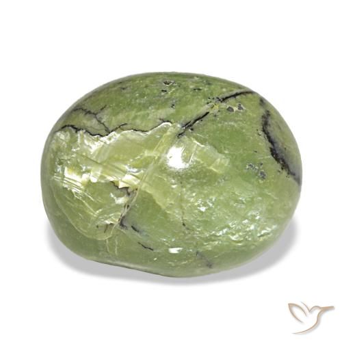 Opala verde natural 5,40ct, corte oval, opaco