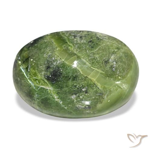 Opala verde natural 9,74ct, corte oval, opaco