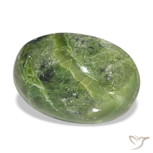 Opala verde natural 9,74ct, corte oval, opaco