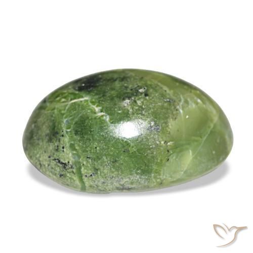 Opala verde natural 9,74ct, corte oval, opaco