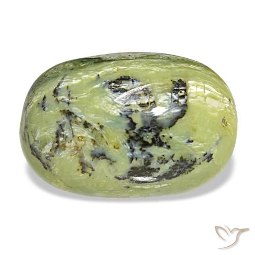 Opala verde natural 9,57ct, corte oval, opaco