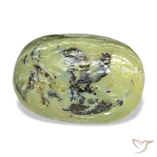 Opala verde natural 9,57ct, corte oval, opaco