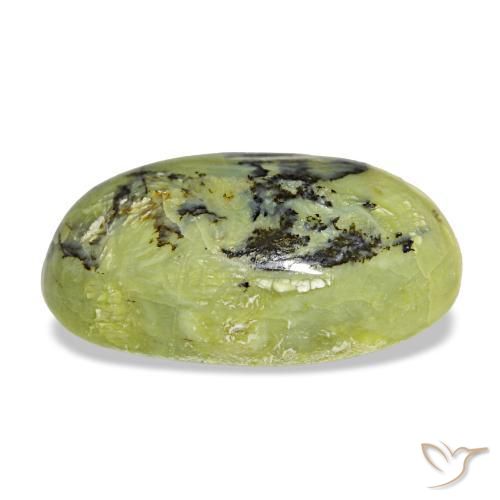 Opala verde natural 9,57ct, corte oval, opaco