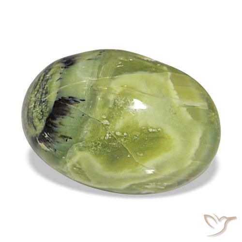 Opala verde natural 8,39ct, corte oval, opaco