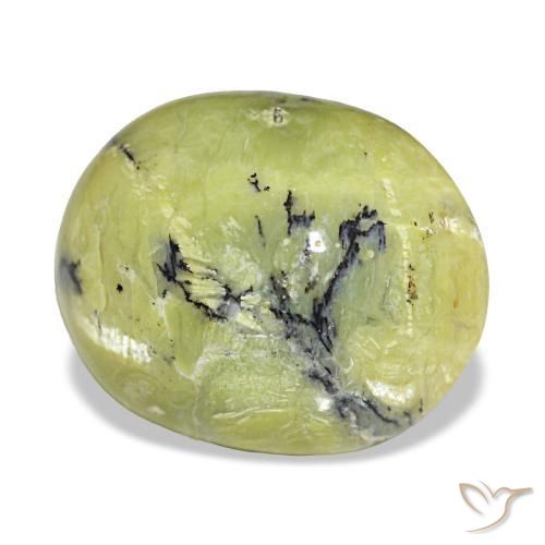 Opala verde natural 8,96ct, corte oval, opaco