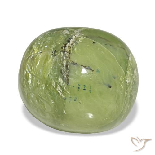 Opala verde natural 6,79ct, almofada cortada, opaco