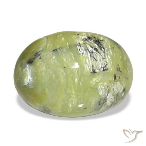 Opala verde natural 6,67ct, corte oval, opaco