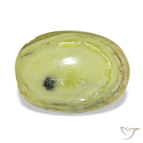 Opala verde natural 3,02ct, corte oval, opaco