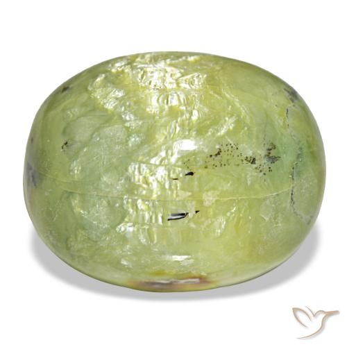 Opala verde natural 21,69ct, corte oval, opaco