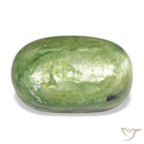 Opala verde natural 11,06ct, corte oval, opaco