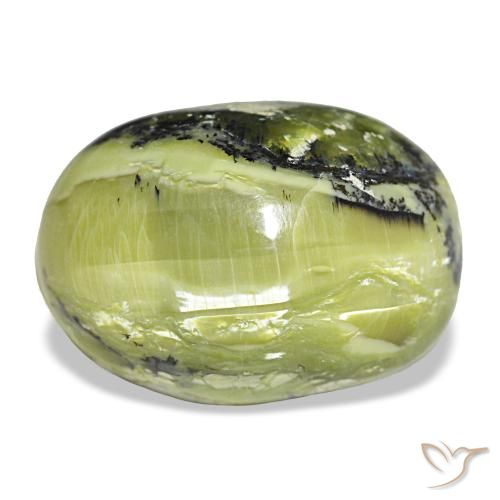 Opala verde natural 17,06ct, corte oval, opaco