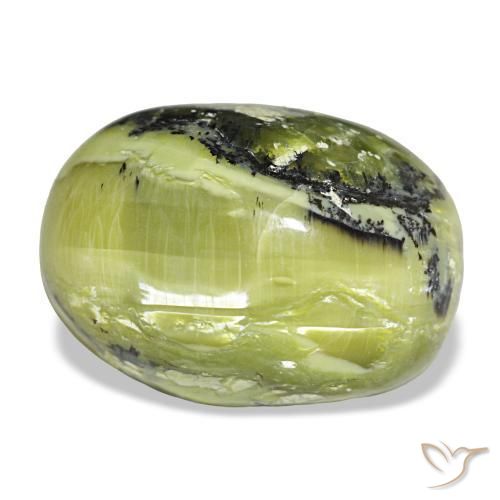 Opala verde natural 17,06ct, corte oval, opaco