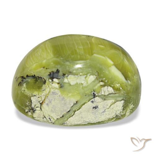 Opala verde natural 17,06ct, corte oval, opaco