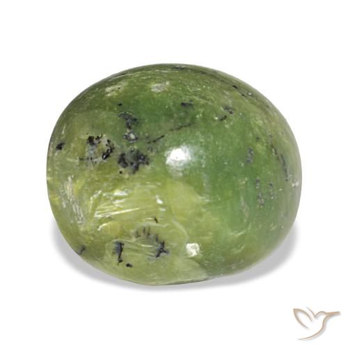 Opala verde natural 3,41ct, corte oval, opaco