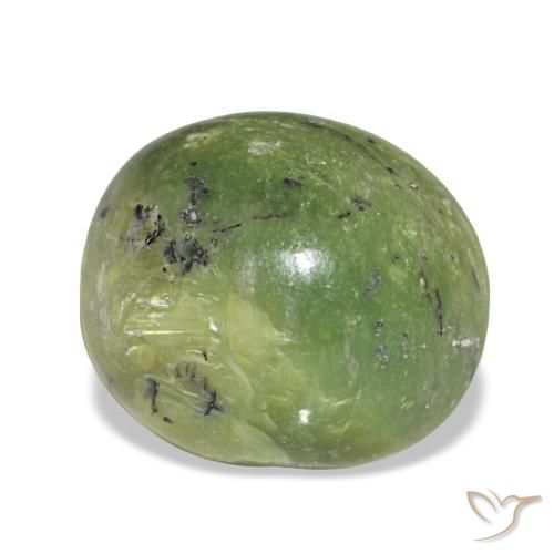 Opala verde natural 3,41ct, corte oval, opaco