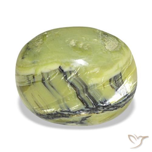 Opala verde natural 6,94ct, corte oval, opaco