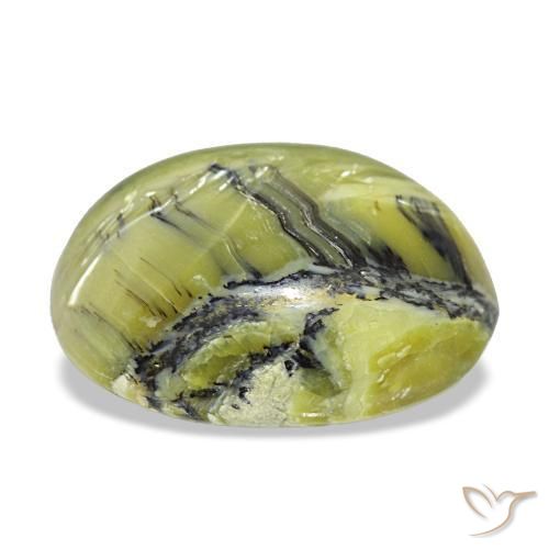 Opala verde natural 6,94ct, corte oval, opaco