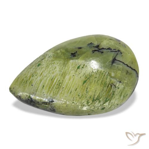 Opala verde natural 6,21ct, formato de pêra, opaco
