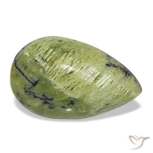 Opala verde natural 6,21ct, formato de pêra, opaco