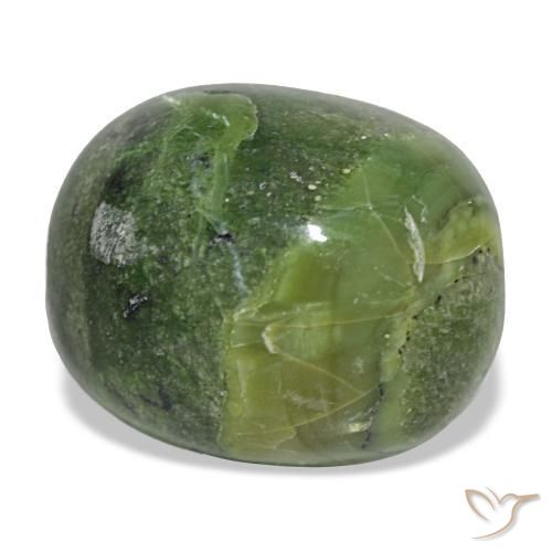 Opala verde natural 22,98ct, almofada cortada, opaco