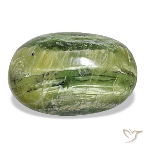 Opala verde natural 22,11ct, corte oval, opaco