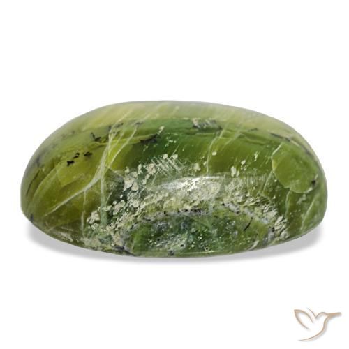 Opala verde natural 22,11ct, corte oval, opaco