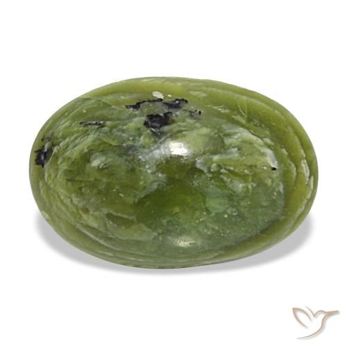 Opala verde natural 8,71ct, corte oval, opaco