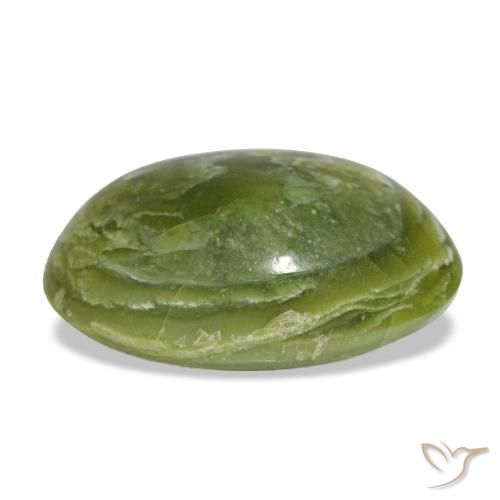 Opala verde natural 8,71ct, corte oval, opaco