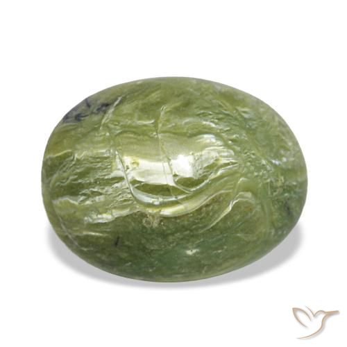 Opala verde natural 1,90ct, corte oval, opaco