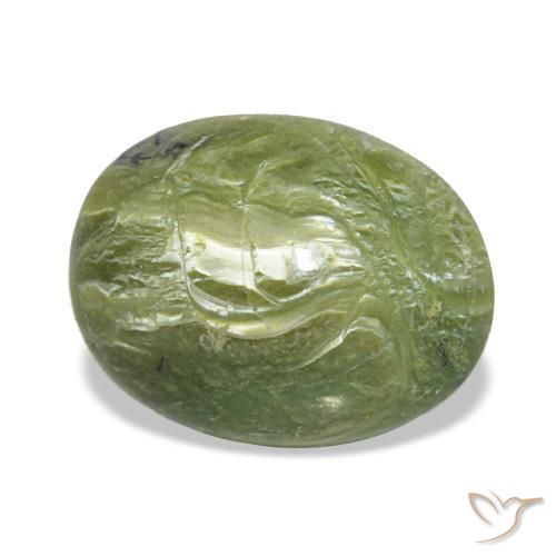 Opala verde natural 1,90ct, corte oval, opaco