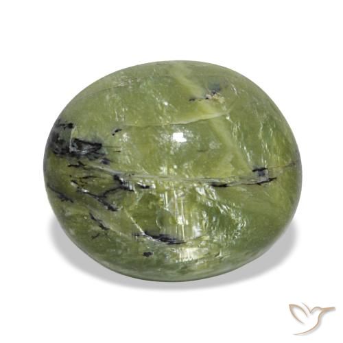 Opala verde natural 2,59ct, corte oval, opaco