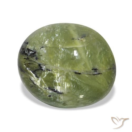 Opala verde natural 2,59ct, corte oval, opaco