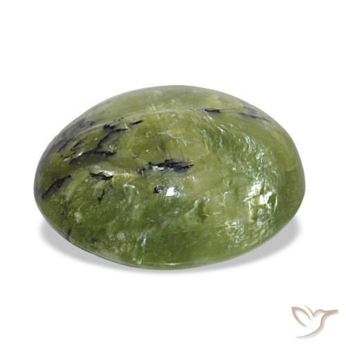 Opala verde natural 2,59ct, corte oval, opaco