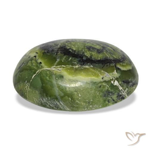 Opala verde natural 8,91ct, corte oval, opaco