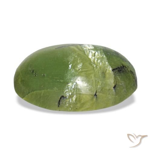 Opala verde natural 4,21ct, corte oval, opaco