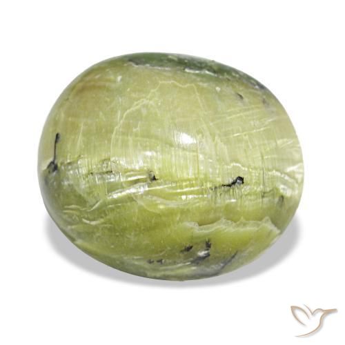 Opala verde natural 5,43ct, corte oval, opaco