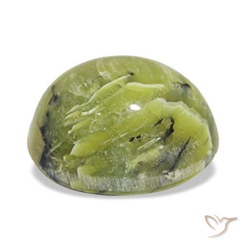 Opala verde natural 5,43ct, corte oval, opaco