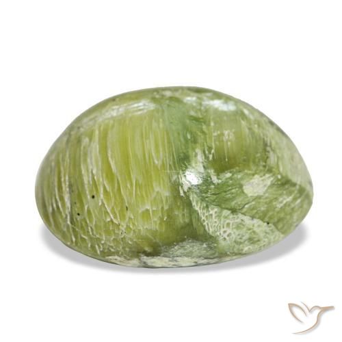 Opala verde natural 7,16ct, corte oval, opaco