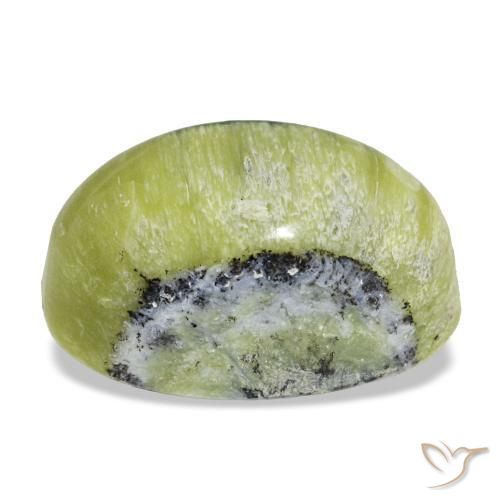 Opala verde natural 4,62ct, corte oval, opaco