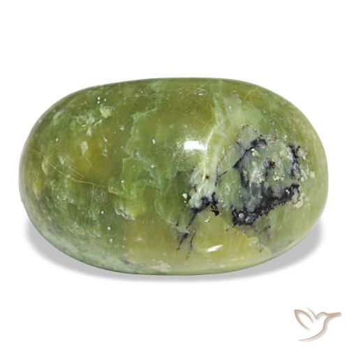 Opala verde natural 16,97ct, corte oval, opaco