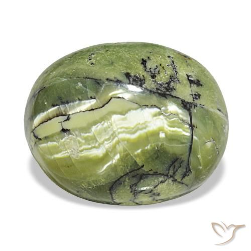 Opala verde natural 8,19ct, corte oval, opaco