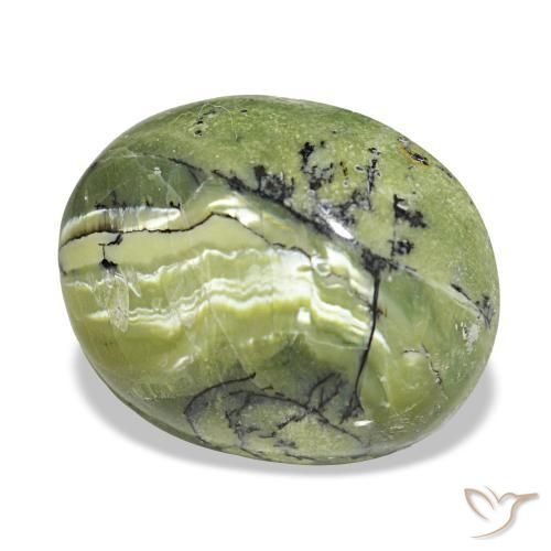 Opala verde natural 8,19ct, corte oval, opaco