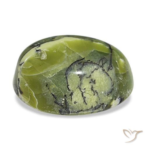 Opala verde natural 8,19ct, corte oval, opaco