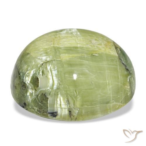 Opala verde natural 17,84ct, corte oval, opaco