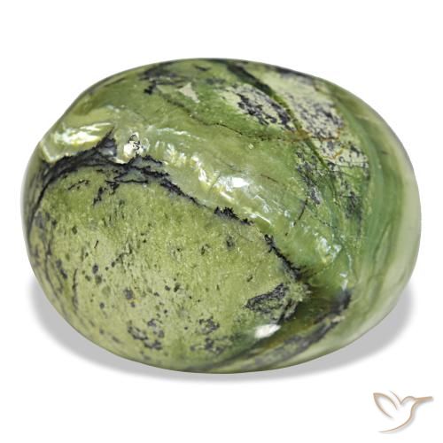 Opala verde natural 15,89ct, corte oval, opaco